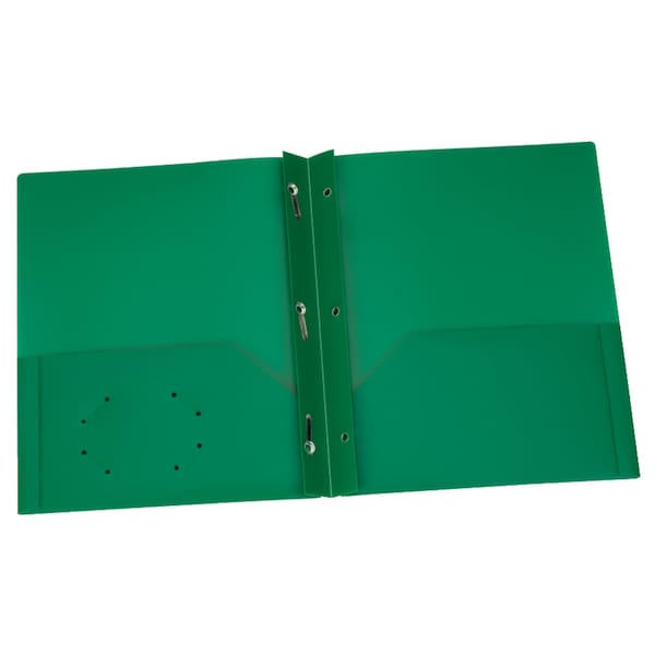 Oxford Green Poly Two Pocket Portfolio with Prongs, 25PK 76024 - main